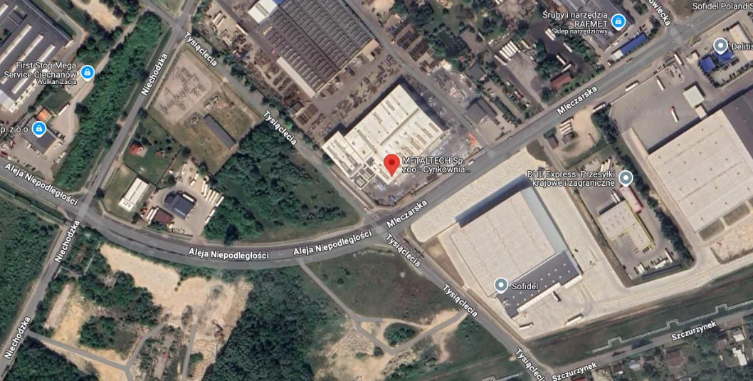 Directions map to Metaltech hot-dip galvanizing plant